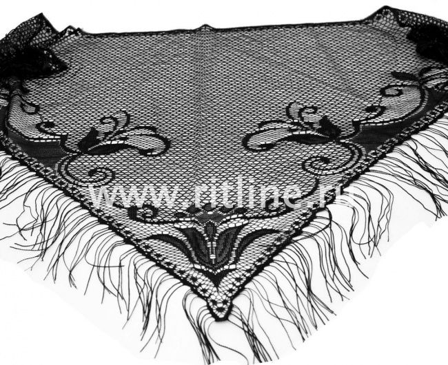 Косынка гипюровая с бахромой FITTONE