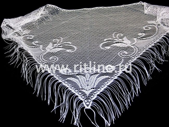 Косынка гипюровая с бахромой FITTONE