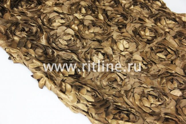 Атлас с нашитыми розами 6см, Fittone