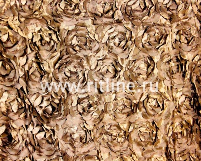 Атлас с нашитыми розами 6см, Fittone