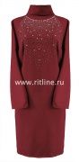 Саван габардин. со стразами "Beauty", (большой узор), цв. бордовый FITTONE Саван габардин. со стразами "Beauty", (большой узор), цв. бордовый FITTONE