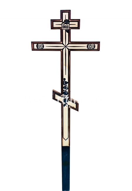 Крест сосновый (светлый) "Цветы", ЧПУ, 2200x60x40 мм, "MOREFIX"