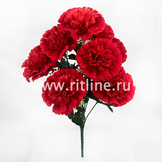 Букет бархатных гвоздик "FITTONE", 9г, выс.48, цв.красный Букет бархатных гвоздик "FITTONE", 9г, выс.48, цв.красный