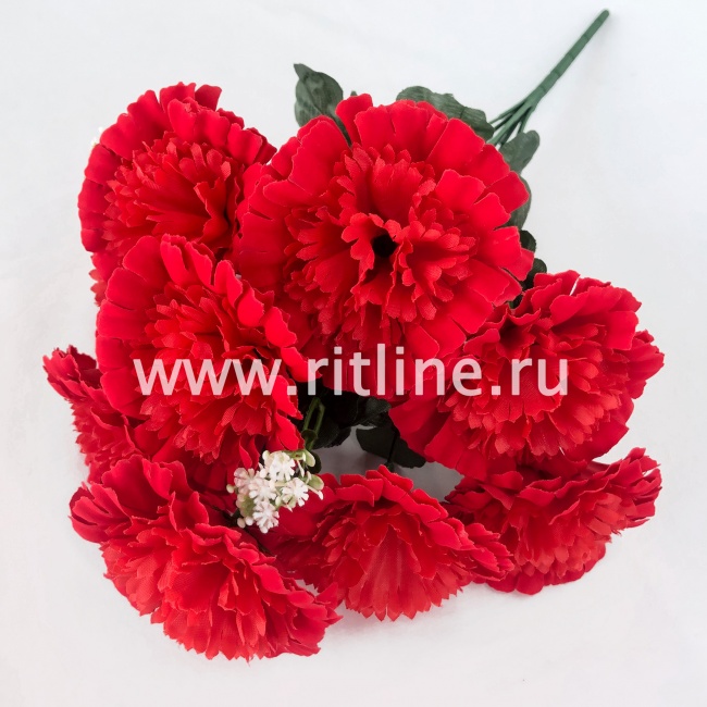 Букет бархатных гвоздик "FITTONE", 9г, выс.48, цв.красный Букет бархатных гвоздик "FITTONE", 9г, выс.48, цв.красный