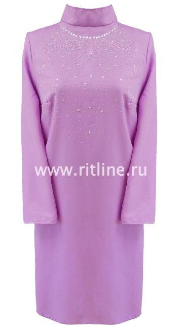 Платье габардин. со стразами "Beauty", (большой узор), цв. лаванда