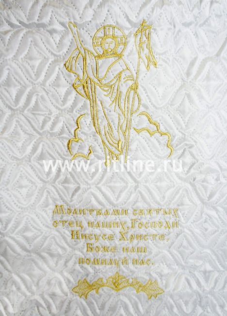 Комплект (атласная т/с "Венеция", вышивка "Спаситель", кружево) FITTONE