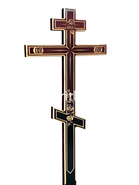 Крест сосновый (темный) "Цветы", ЧПУ, MOREFIX Крест сосновый (темный) "Цветы", ЧПУ, MOREFIX