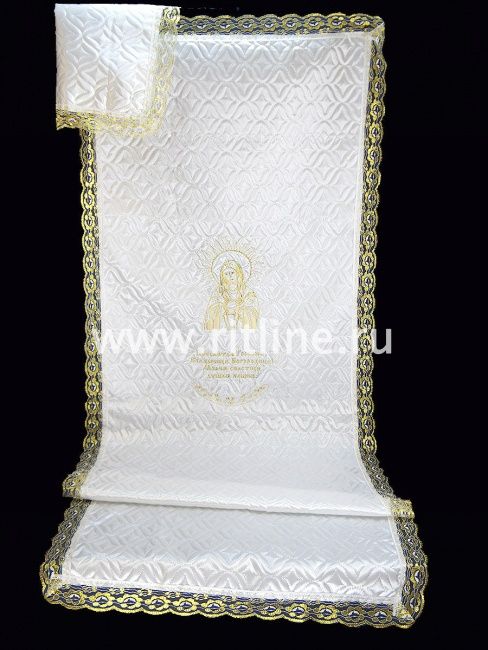 Комплект (атласная т/с "Венеция", вышивка "Богородица", кружево) FITTONE