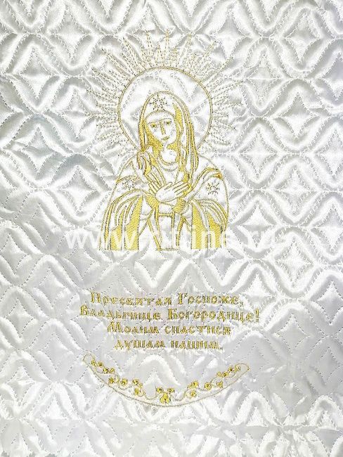 Комплект (атласная т/с "Венеция", вышивка "Богородица", кружево) FITTONE