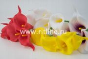 Калла одиночная латексная, выс. 34 см, цв. микс FITTONE
