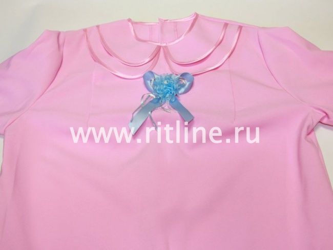 Декоративный цветок "Fittone", роза с бантом, органза+атлас, разм.13*10см