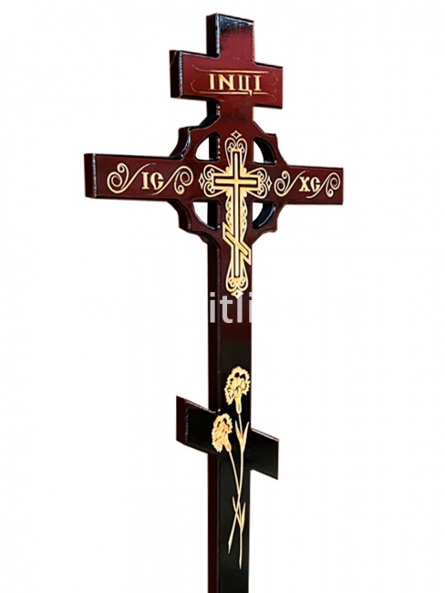 Крест сосновый (темный) "Крест в кругу", ЧПУ, MOREFIX