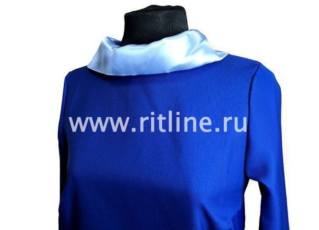 Саван габардиновый с атласным воротником и манжетами, р.44-46 FITTONE