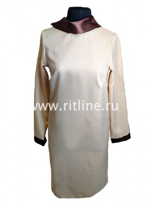 Саван габардиновый с атласным воротником и манжетами, р.44-46 FITTONE
