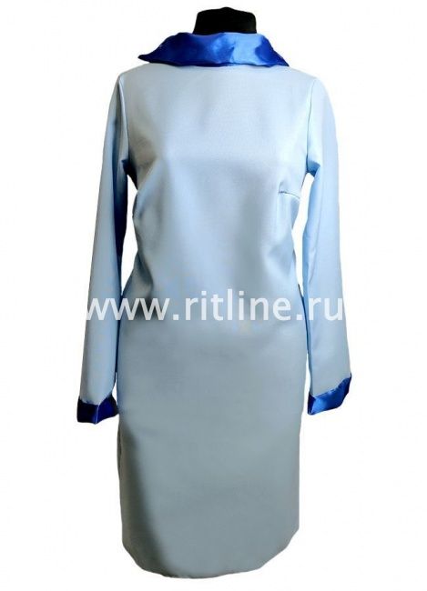 Саван габардиновый с атласным воротником и манжетами, р.44-46 FITTONE