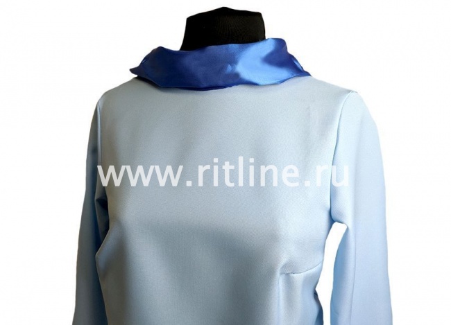 Саван габардиновый с атласным воротником и манжетами, р.44-46 FITTONE