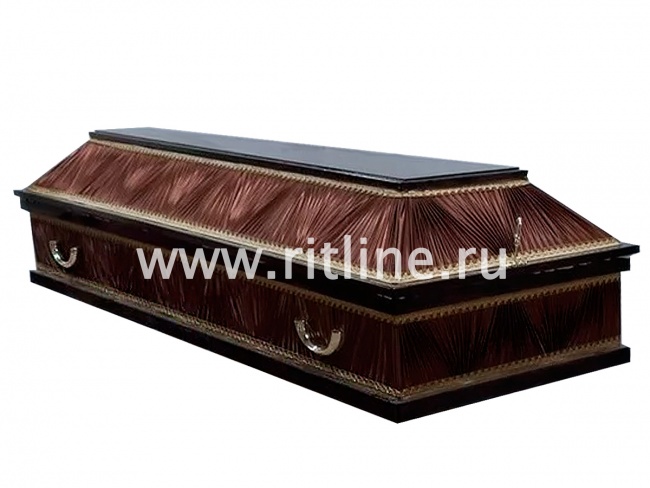 Гроб комбинированный 4-х гранник, цв.шоколад-гофре