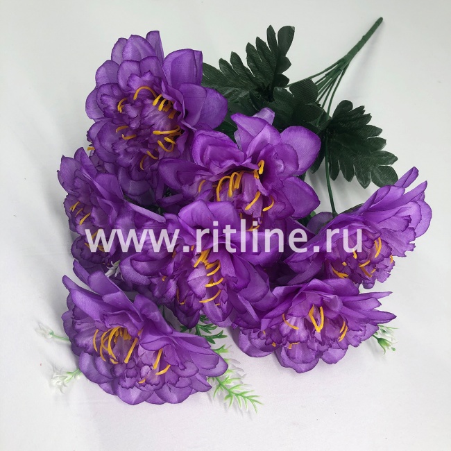 Букет георгинов "FITTONE", 9г., выс. 54см, шелк, цв.микс Букет георгинов "FITTONE", 9г., выс. 54см, шелк, цв.микс