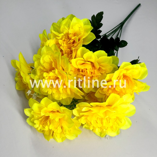 Букет георгинов "FITTONE", 9г., выс. 54см, шелк, цв.микс Букет георгинов "FITTONE", 9г., выс. 54см, шелк, цв.микс