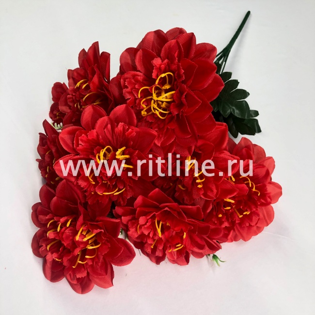 Букет георгинов "FITTONE", 9г., выс. 54см, шелк, цв.микс Букет георгинов "FITTONE", 9г., выс. 54см, шелк, цв.микс