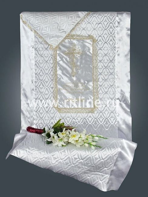 Комплект КТВКВ (Н+П) (термостежка, вставка атлас с вышивкой КРЕСТ, кружево)  "FITTONE" Комплект КТВКВ (Н+П) (термостежка, вставка атлас с вышивкой КРЕСТ, кружево)  "FITTONE"