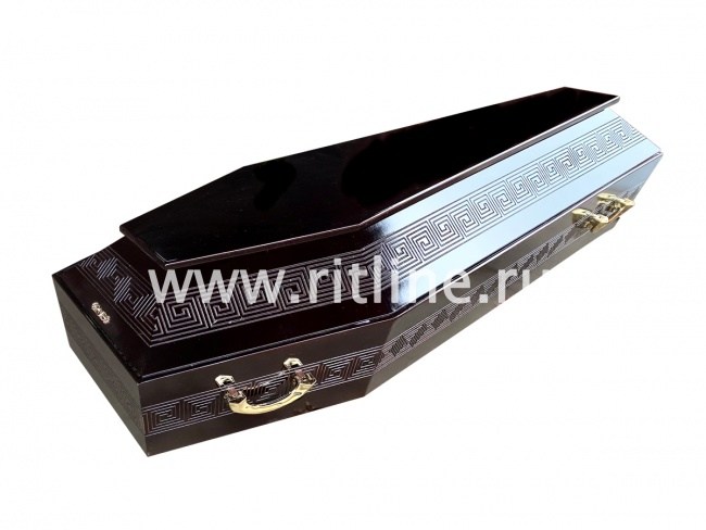 Гроб лак 6-ти гранник, МДФ цв. темный, греческий, "MOREFIX"