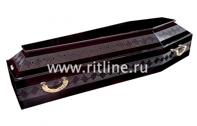 Гроб лак 6-ти гранник, МДФ цв. темный, греческий, "MOREFIX"