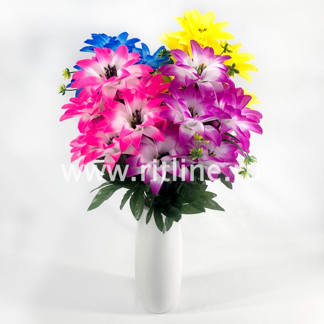 Букет георгинов "FITTONE", 7г., выс. 50см, цв.микс