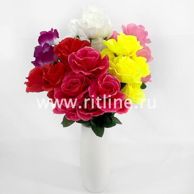 Букет роз "FITTONE", 7г, выс. 47см, цв.микс Букет роз "FITTONE", 7г, выс. 47см, цв.микс