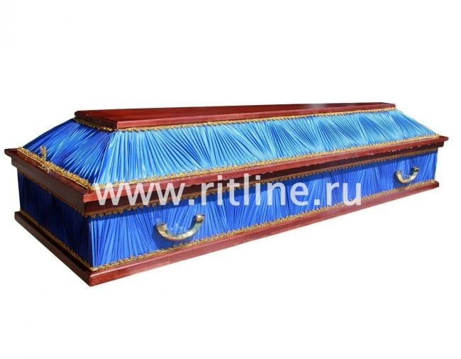 Гроб комби 4-х гранник, цв.синий-гофре (Lite) "MOREFIX"