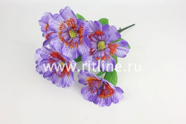 Букет георгинов "Fittone", 6г, выс.32см, атлас, цв.микс