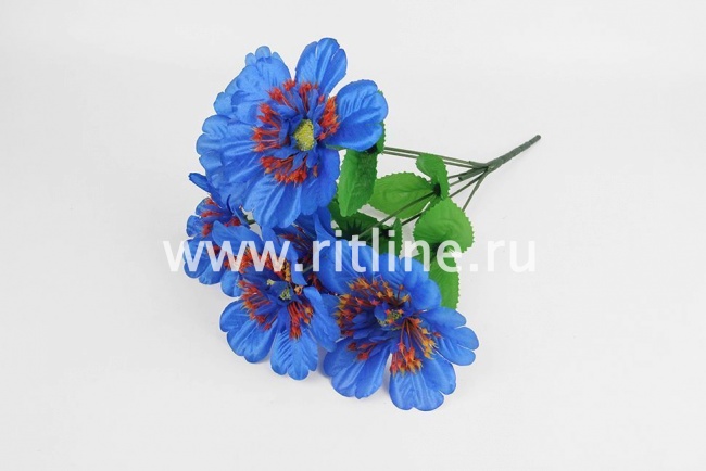 Букет георгинов "Fittone", 6г, выс.32см, атлас, цв.микс