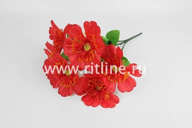 Букет георгинов "Fittone", 6г, выс.32см, атлас, цв.микс