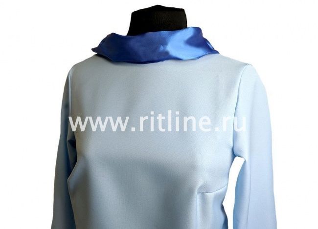 Саван габардиновый с атласным воротником и манжетами, р.52-54 FITTONE Саван габардиновый с атласным воротником и манжетами, р.52-54 FITTONE