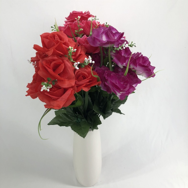 Букет роз "FITTONE", 9г, выс. 52 см, цв.микс