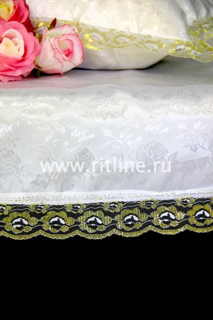 Комплект (атлас-жаккард, кружево) FITTONE