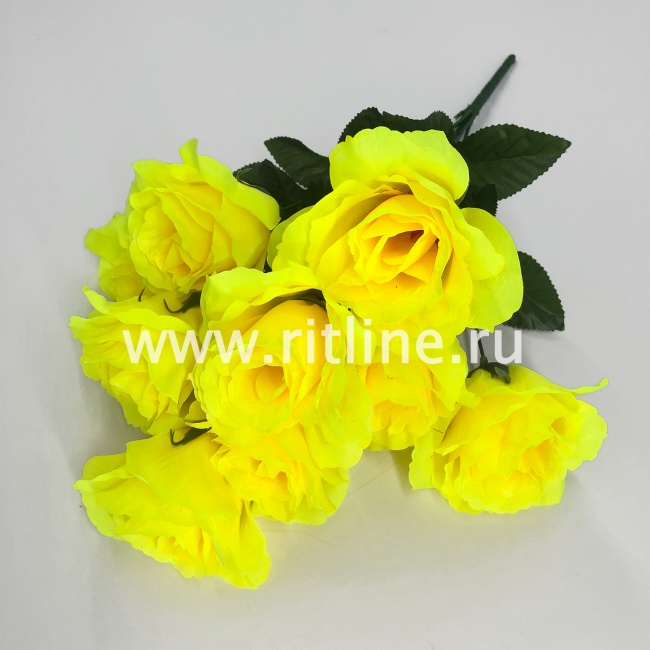 Букет роз "FITTONE", 9г, выс. 48см, шелк, цв.микс