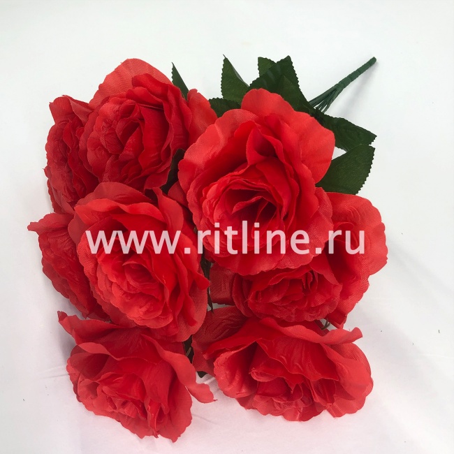 Букет роз "FITTONE", 9г, выс. 48см, шелк, цв.микс