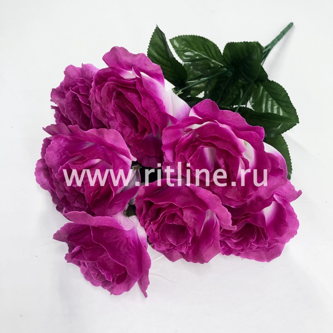 Букет роз "FITTONE", 9г, выс. 48см, шелк, цв.микс