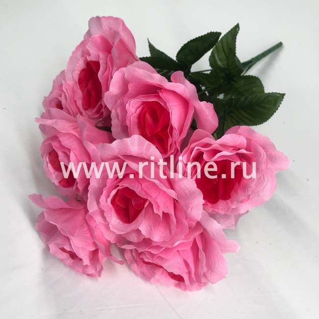 Букет роз "FITTONE", 9г, выс. 48см, шелк, цв.микс