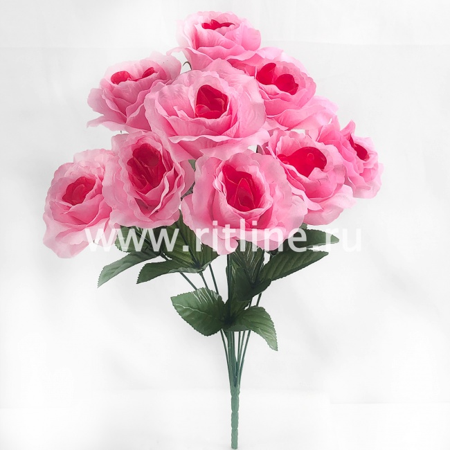 Букет роз "FITTONE", 9г, выс. 48см, шелк, цв.микс