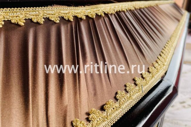 Гроб комбинированный 6-ти гранник, цв.шоколад-гофре (Lite)