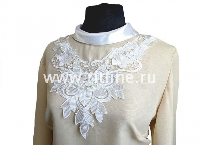 Платье габардин.с узорным воротником, кружево р.48-50