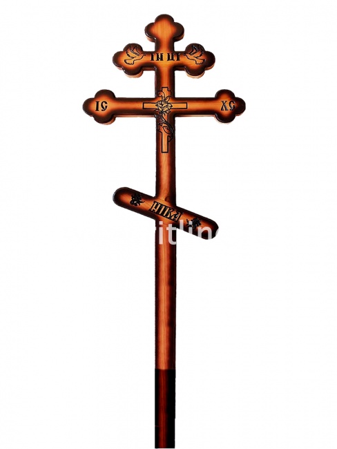 Крест сосновый (двухцветный) "Фигурный -Голуби" (220х9х4), чпу орнамент  "MOREFIX"