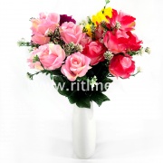 Букет роз с добавками "FITTONE", 9г, выс. 58см, цв.микс