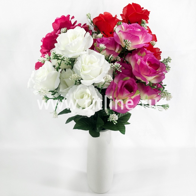 Букет роз с добавками "FITTONE", 9г, выс. 58см, цв.микс Букет роз с добавками "FITTONE", 9г, выс. 58см, цв.микс