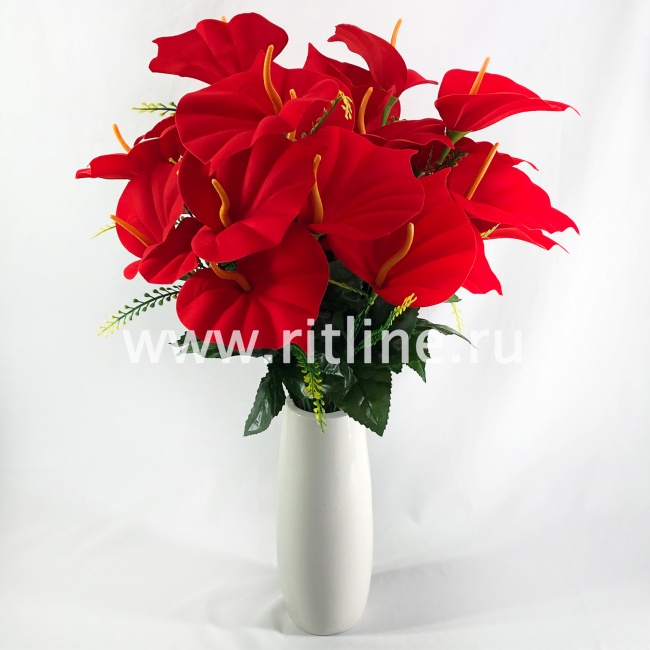 Букет калл "FITTONE", 7г., выс. 60см, бархат, цв.красный Букет калл "FITTONE", 7г., выс. 60см, бархат, цв.красный