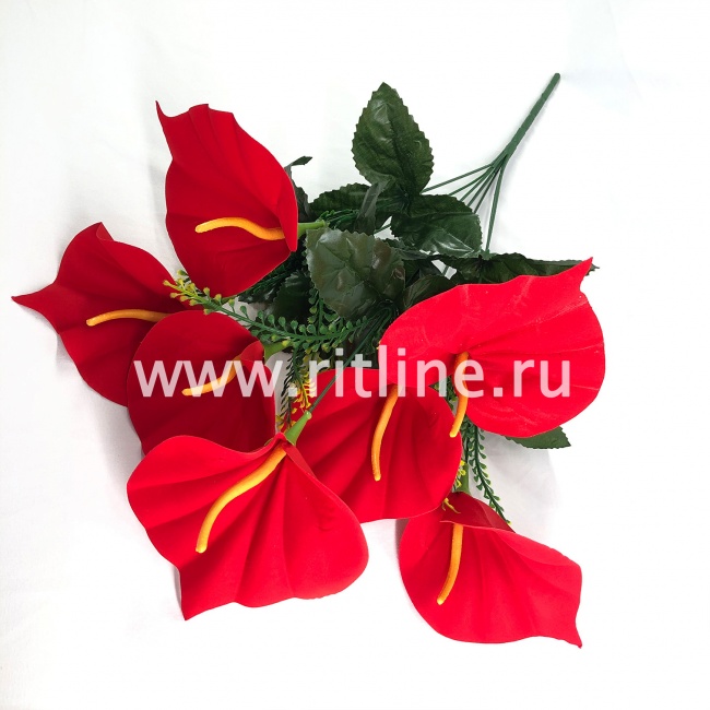 Букет калл "FITTONE", 7г., выс. 60см, бархат, цв.красный Букет калл "FITTONE", 7г., выс. 60см, бархат, цв.красный