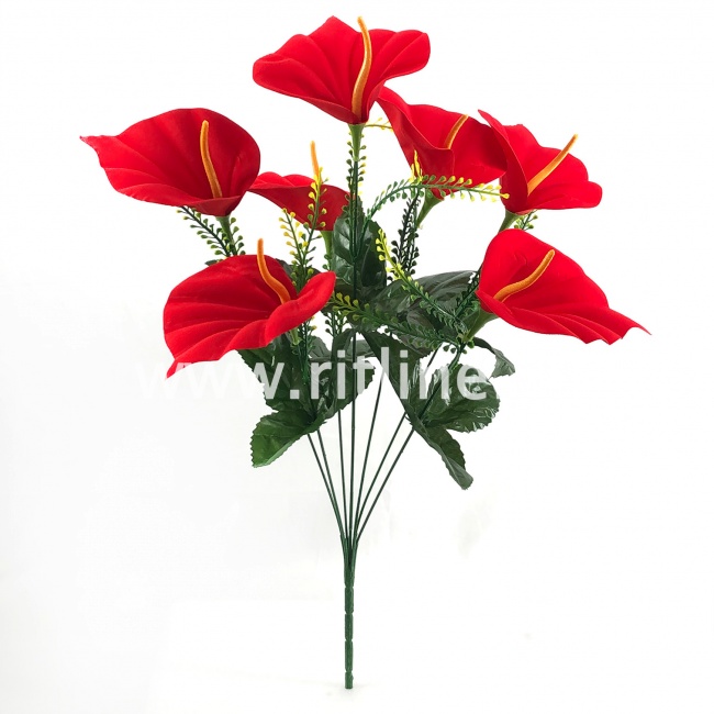 Букет калл "FITTONE", 7г., выс. 60см, бархат, цв.красный Букет калл "FITTONE", 7г., выс. 60см, бархат, цв.красный