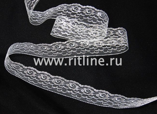 Кружево белое с серебром, шир. 4,6 см (под польское) FITTONE Кружево белое с серебром, шир. 4,6 см (под польское) FITTONE